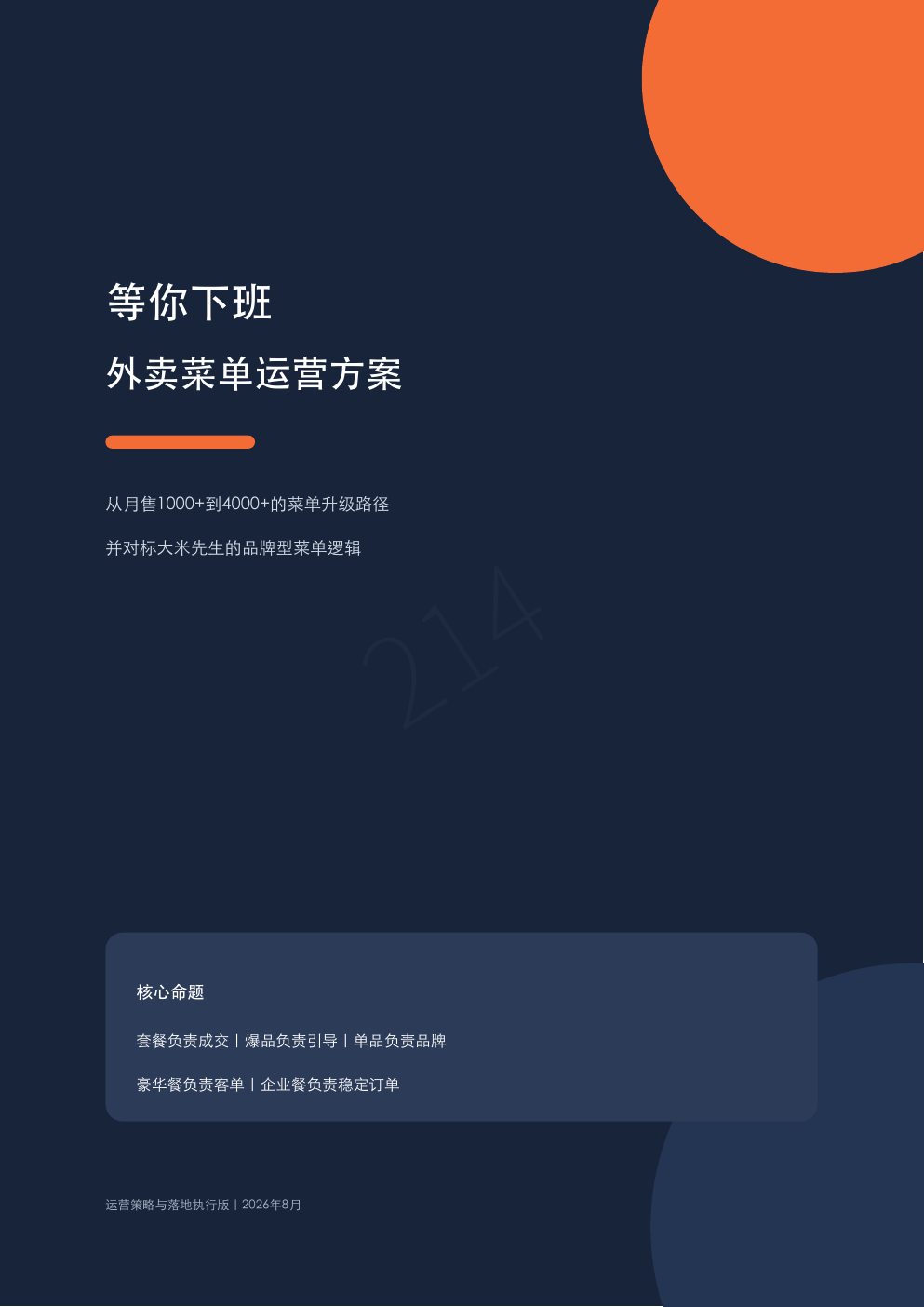 等你下班外卖菜单运营方案封面